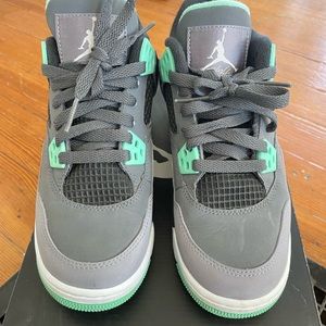Air Jordan 4 Retro GS DRK GREY/GRN GLW/CMNG GRY/BLK 4 GS